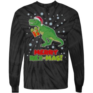 Merry Rex-Mas Ugly Christmas Tie-Dye Long Sleeve Shirt