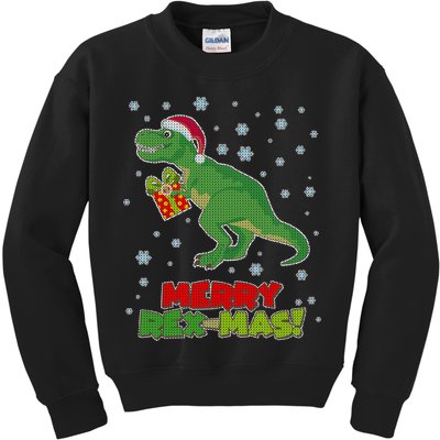 Merry Rex-Mas Ugly Christmas Kids Sweatshirt