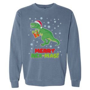 Merry Rex-Mas Ugly Christmas Garment-Dyed Sweatshirt