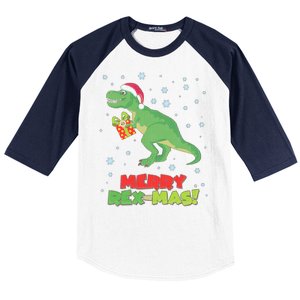 Merry Rex-Mas Ugly Christmas Baseball Sleeve Shirt