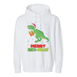 Merry Rex-Mas Ugly Christmas Garment-Dyed Fleece Hoodie