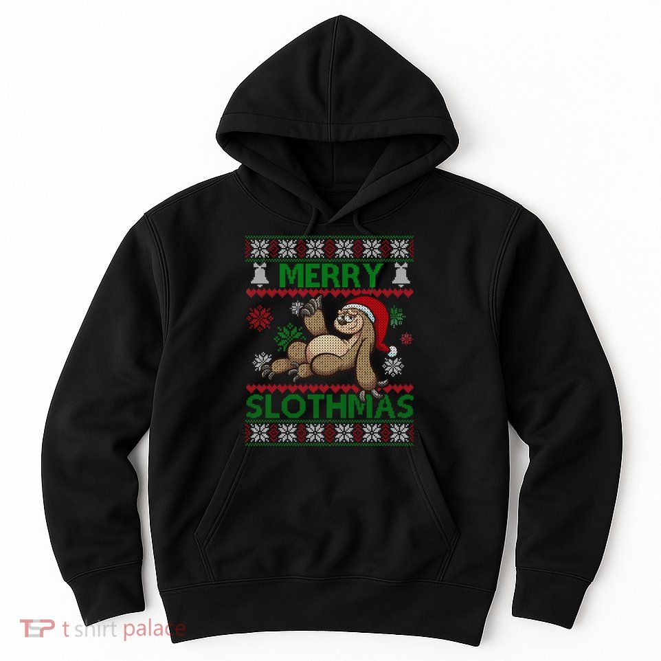 Merry Slothmas Ugly Christmas Hoodie