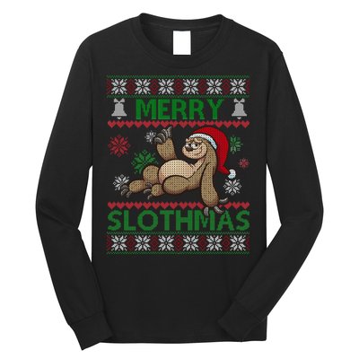 Merry Slothmas Ugly Christmas Long Sleeve Shirt