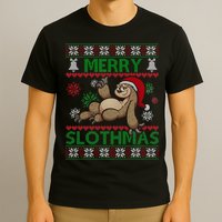 Merry Slothmas Ugly Christmas T-Shirt