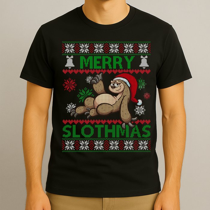 Merry Slothmas Ugly Christmas T-Shirt