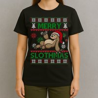 Merry Slothmas Ugly Christmas T-Shirt