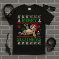 Merry Slothmas Ugly Christmas T-Shirt