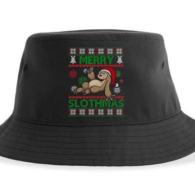 Merry Slothmas Ugly Christmas Sustainable Bucket Hat
