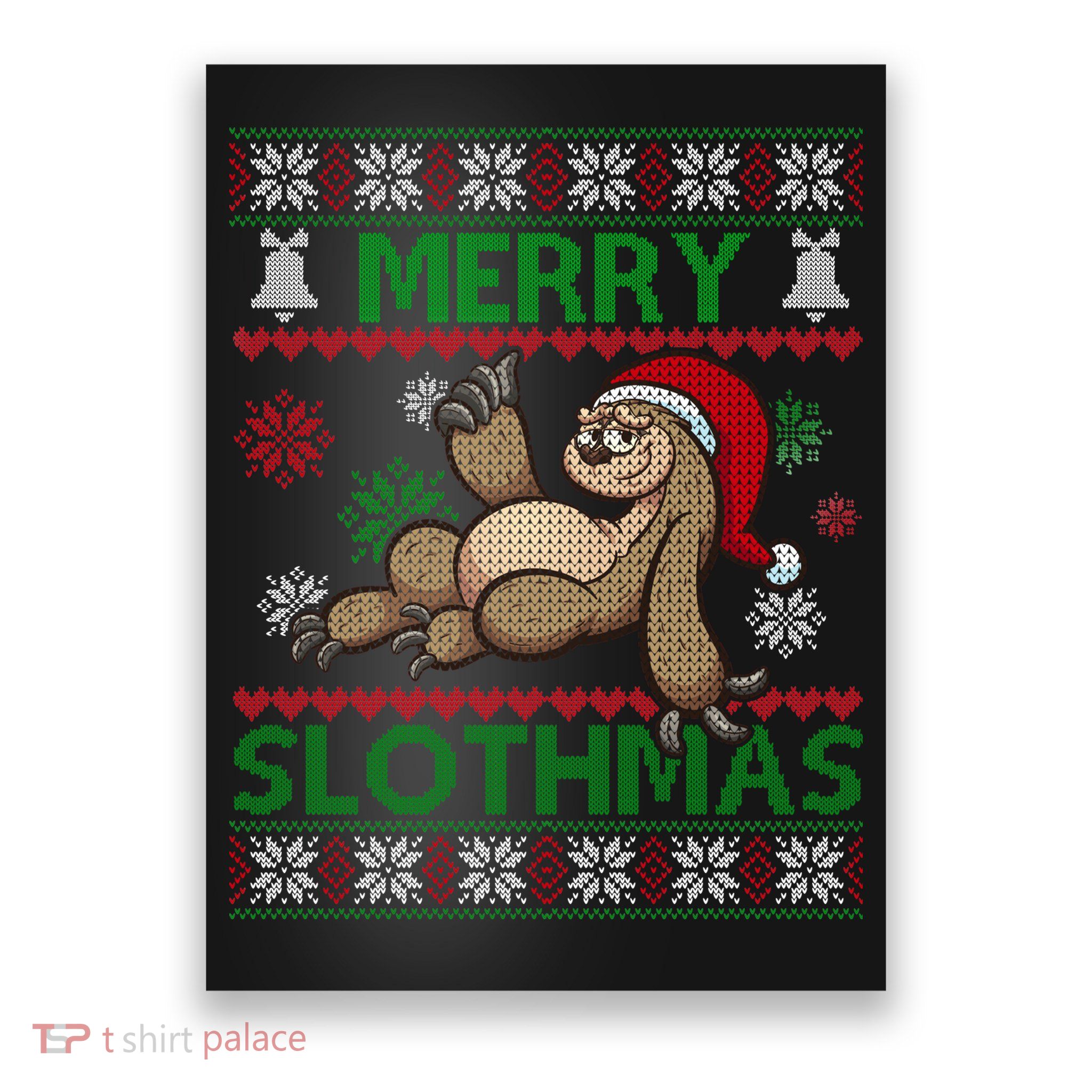 Merry Slothmas Ugly Christmas Poster