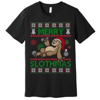 Merry Slothmas Ugly Christmas Premium T-Shirt