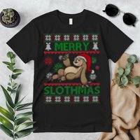 Merry Slothmas Ugly Christmas Premium T-Shirt
