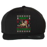 Merry Slothmas Ugly Christmas Wool Snapback Cap