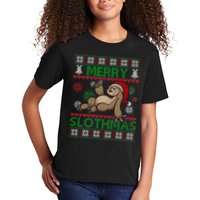 Merry Slothmas Ugly Christmas Kids T-Shirt