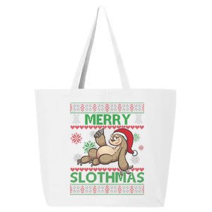 Merry Slothmas Ugly Christmas 25L Jumbo Tote