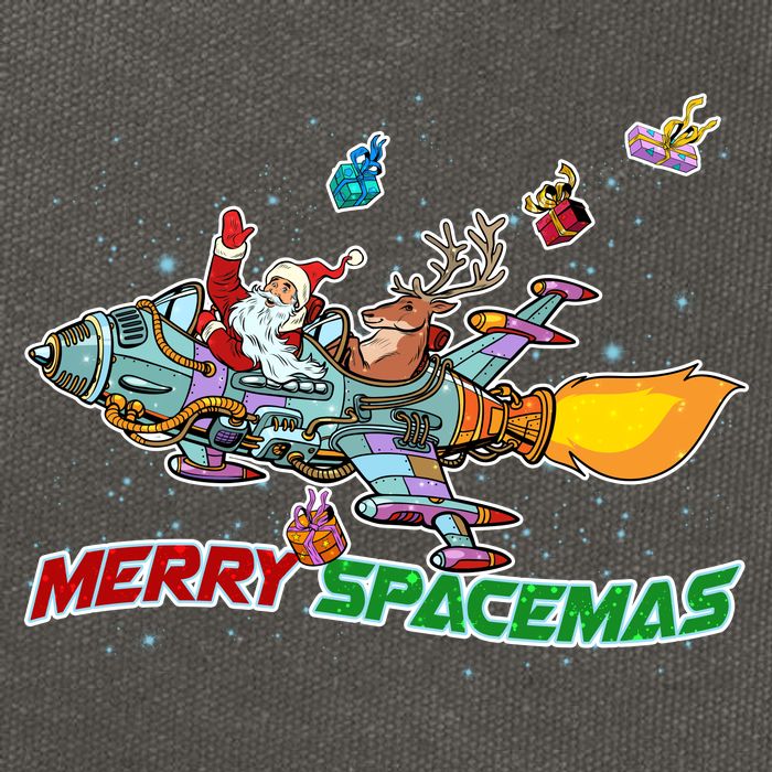 Merry Spacemas Santa Cotton Canvas Backpack