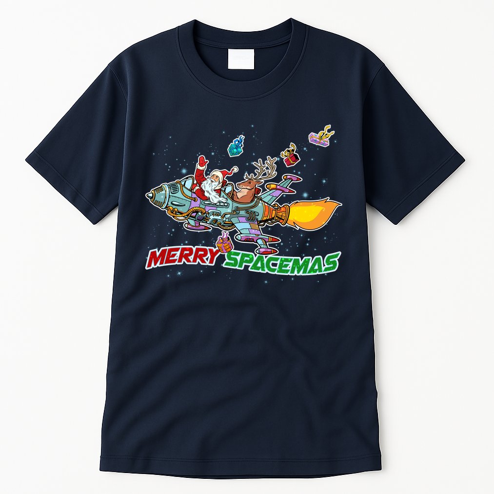 Merry Spacemas Santa Tall T-Shirt