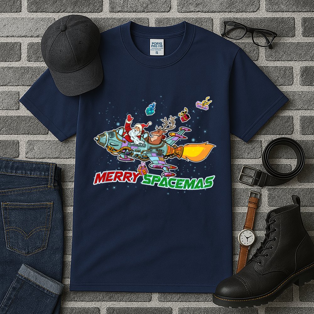 Merry Spacemas Santa Tall T-Shirt