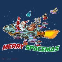 Merry Spacemas Santa 16 in Basic Backpack