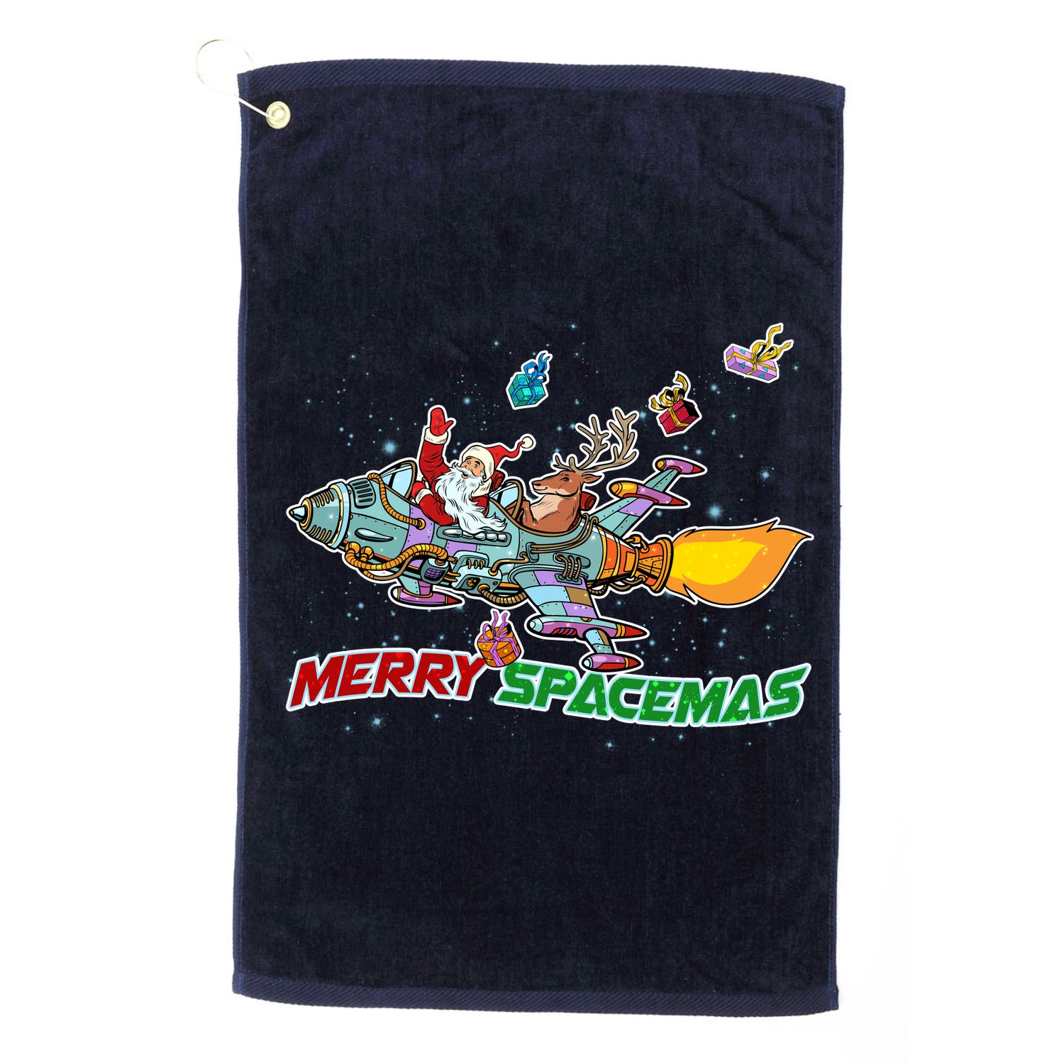 Merry Spacemas Santa Golf Towel
