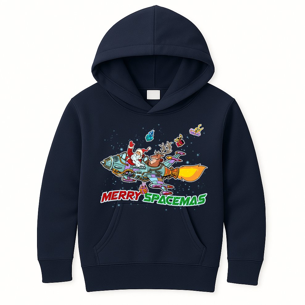 Merry Spacemas Santa Kids Hoodie