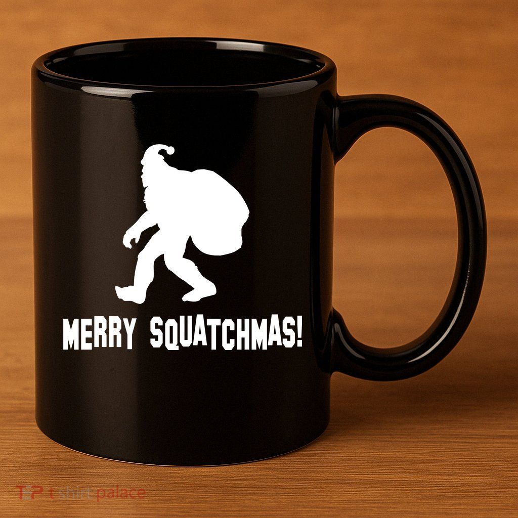 Merry Squatchmas Christmas 11oz C Handle Ceramic Mug