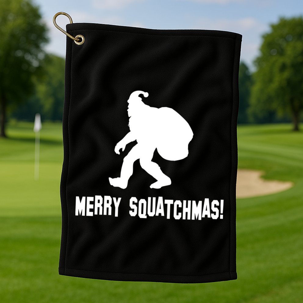 Merry Squatchmas Christmas Golf Towel