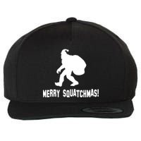 Merry Squatchmas Christmas Wool Snapback Cap