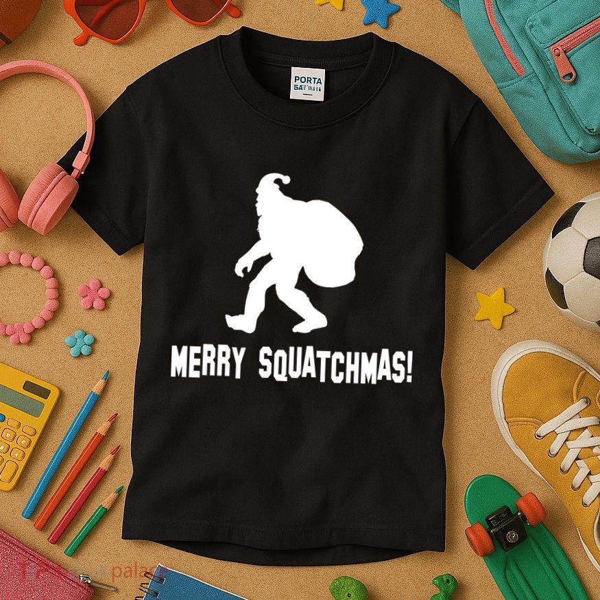 Merry Squatchmas Christmas Kids T-Shirt