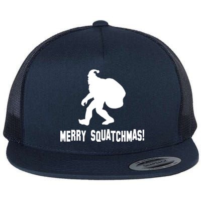 Merry Squatchmas Christmas Flat Bill Trucker Hat