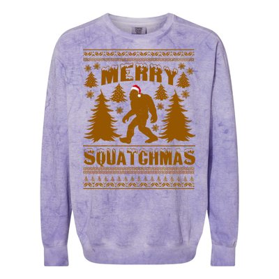 Merry Squatchmas Ugly Christmas Sweater Colorblast Crewneck Sweatshirt