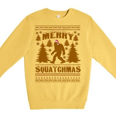 Merry Squatchmas Ugly Christmas Sweater Premium Crewneck Sweatshirt