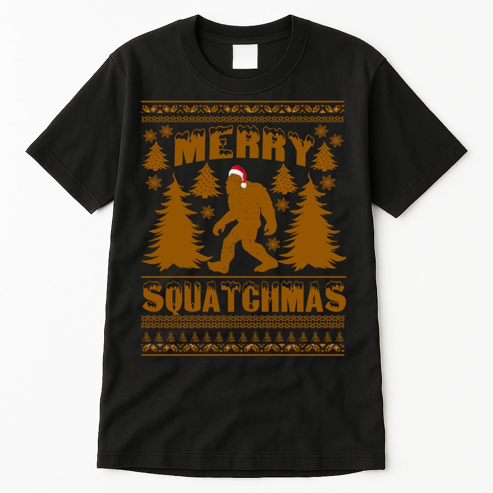 Merry Squatchmas Ugly Christmas Sweater Tall T-Shirt