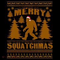 Merry Squatchmas Ugly Christmas Sweater 7-Panel Snapback Hat