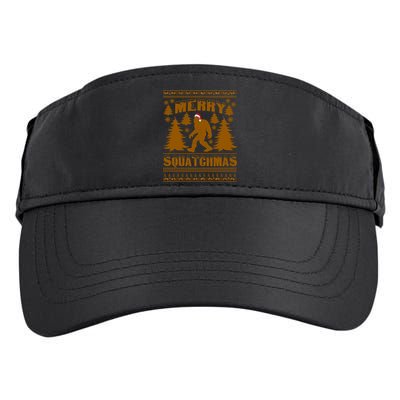 Merry Squatchmas Ugly Christmas Sweater Adult Drive Performance Visor