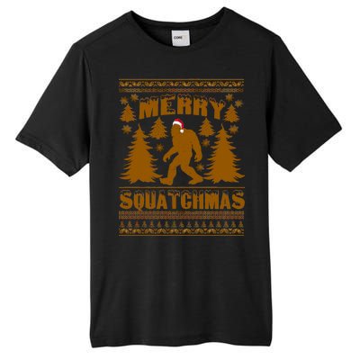 Merry Squatchmas Ugly Christmas Sweater Tall Fusion ChromaSoft Performance T-Shirt