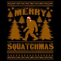 Merry Squatchmas Ugly Christmas Sweater Flat Bill Trucker Hat