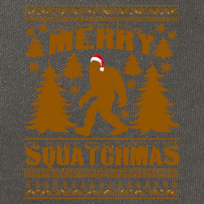 Merry Squatchmas Ugly Christmas Sweater Cotton Canvas Backpack