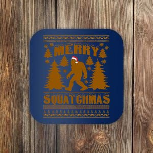 Merry Squatchmas Ugly Christmas Sweater Coaster