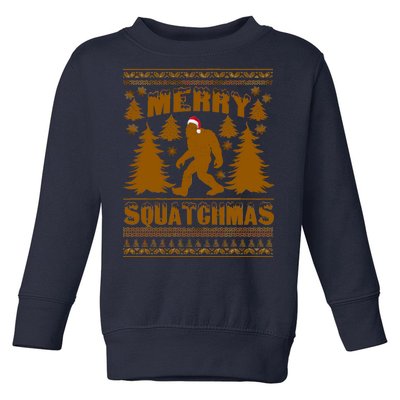 Merry Squatchmas Ugly Christmas Sweater Toddler Sweatshirt