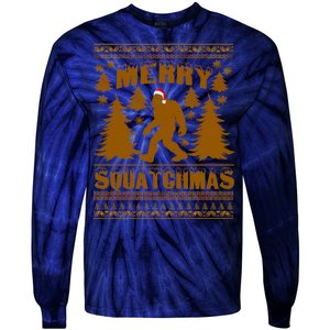 Merry Squatchmas Ugly Christmas Sweater Tie-Dye Long Sleeve Shirt