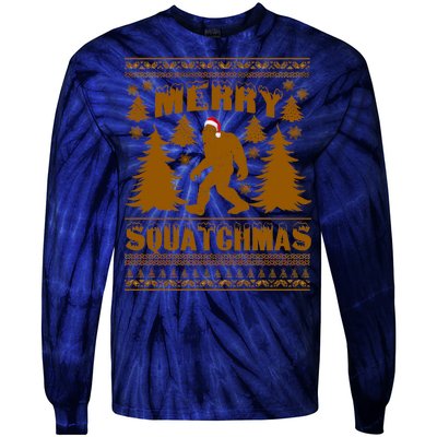 Merry Squatchmas Ugly Christmas Sweater Tie-Dye Long Sleeve Shirt