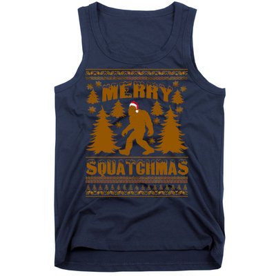 Merry Squatchmas Ugly Christmas Sweater Tank Top