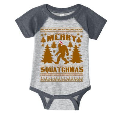 Merry Squatchmas Ugly Christmas Sweater Infant Baby Jersey Bodysuit