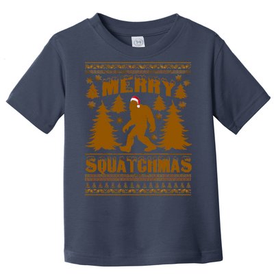 Merry Squatchmas Ugly Christmas Sweater Toddler T-Shirt