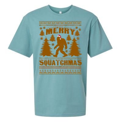 Merry Squatchmas Ugly Christmas Sweater Sueded Cloud Jersey T-Shirt