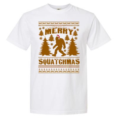 Merry Squatchmas Ugly Christmas Sweater Garment-Dyed Heavyweight T-Shirt