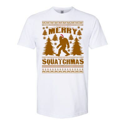 Merry Squatchmas Ugly Christmas Sweater Softstyle CVC T-Shirt