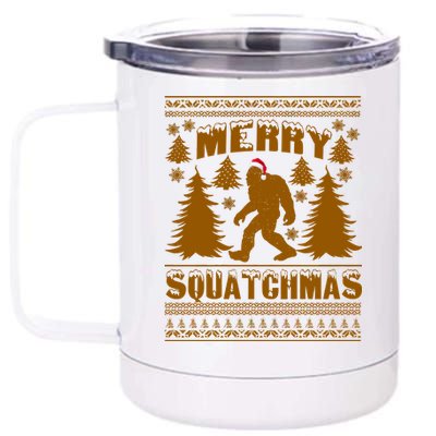 Merry Squatchmas Ugly Christmas Sweater 12 oz Stainless Steel Tumbler Cup