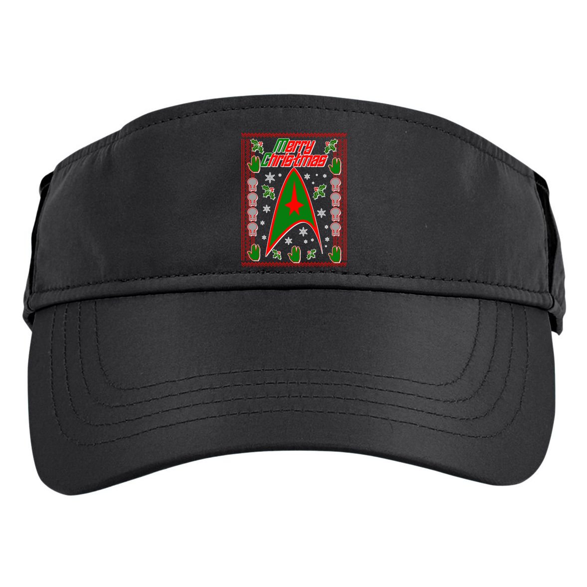 Merry Starfleet Christmas Ugly Sweater Adult Drive Performance Visor