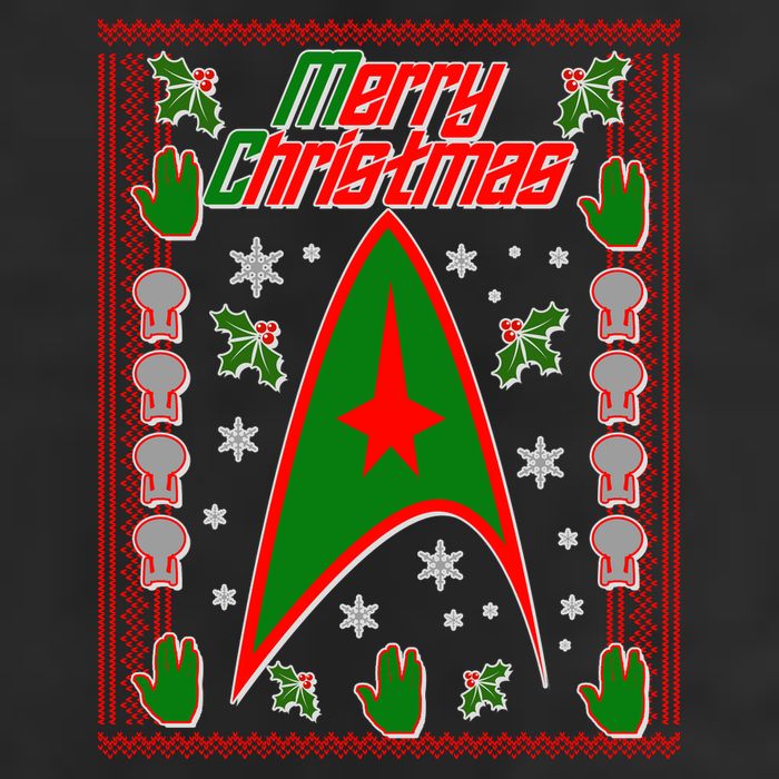 Merry Starfleet Christmas Ugly Sweater Adult Drive Performance Visor